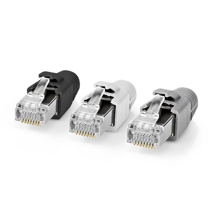 Nedis RJ45 Connector - RJ45 Pass Through, Solid/Stranded FTP CAT7, Straight, Black / Grey / White - Box