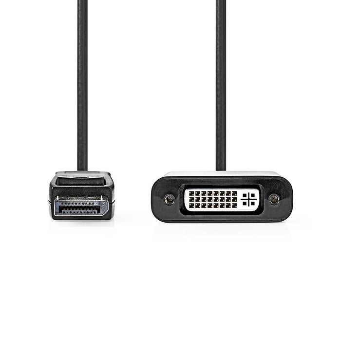 Nedis DisplayPort Adapter - DisplayPort Male, DVI-D 24+1-Pin Female, 1080p, Black - Box