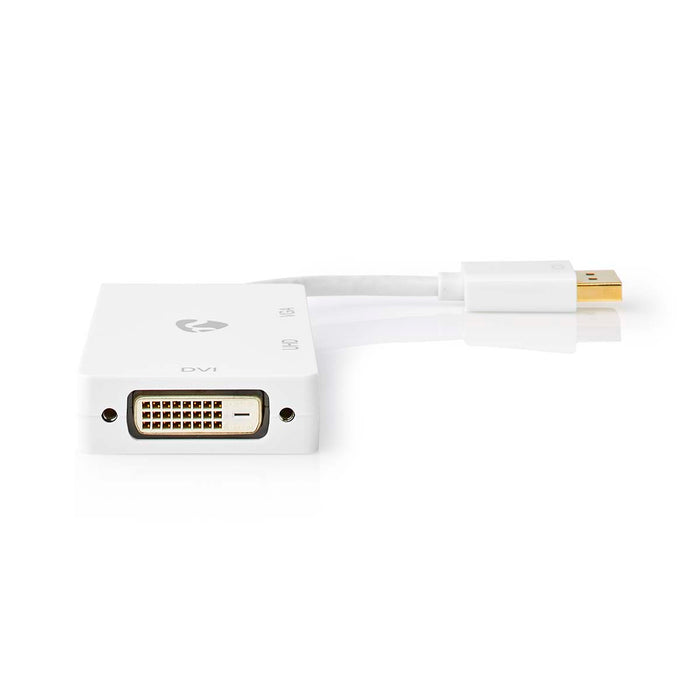 Nedis DisplayPort Adapter - DisplayPort Male, DVI-D 24+1-Pin Female / HDMI Female / VGA Female, 4K@60Hz, White - Box