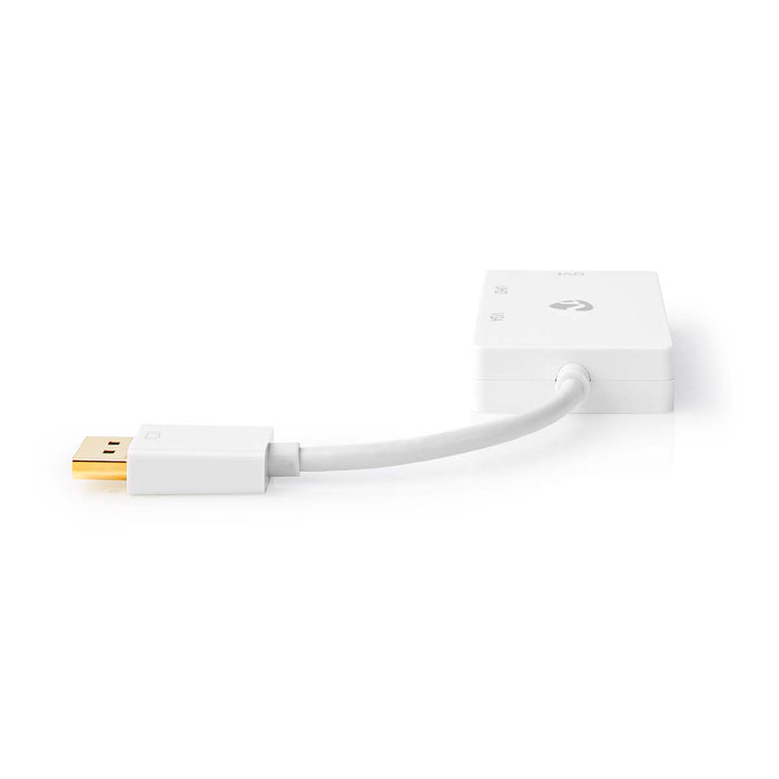 Nedis DisplayPort Adapter - DisplayPort Male, DVI-D 24+1-Pin Female / HDMI Female / VGA Female, 4K@60Hz, White - Box