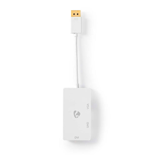 Nedis DisplayPort Adapter - DisplayPort Male, DVI-D 24+1-Pin Female / HDMI Female / VGA Female, 4K@60Hz, White - Box