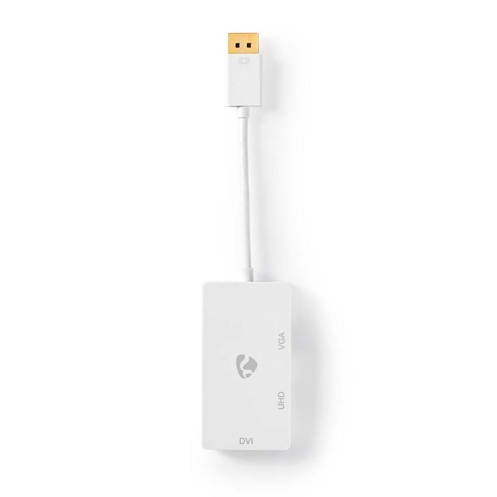 Nedis DisplayPort Adapter - DisplayPort Male, DVI-D 24+1-Pin Female / HDMI Female / VGA Female, 4K@60Hz, White - Box