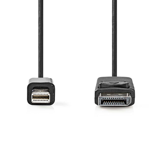 Nedis Mini DisplayPort Cable - DisplayPort 1.2, Mini DisplayPort Male, DisplayPort Male, Black - Blister