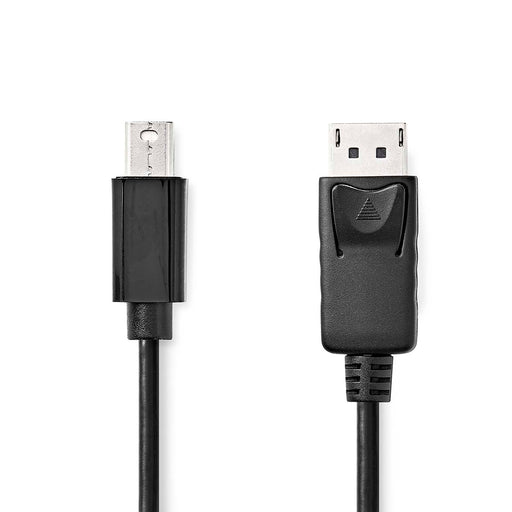 Nedis Mini DisplayPort Cable - DisplayPort 1.2, Mini DisplayPort Male, DisplayPort Male, Black - Blister