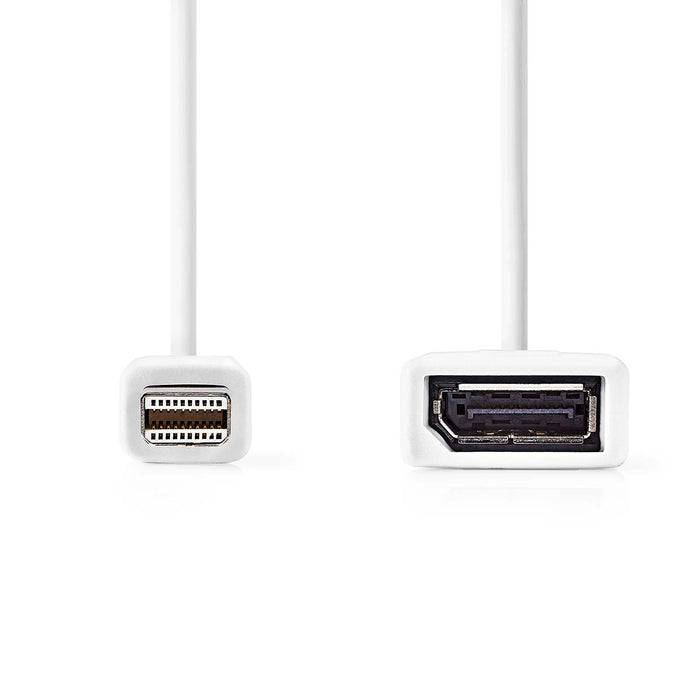 Nedis Mini DisplayPort Cable - DisplayPort 1.2, Mini DisplayPort Male, DisplayPort Female, White - Box