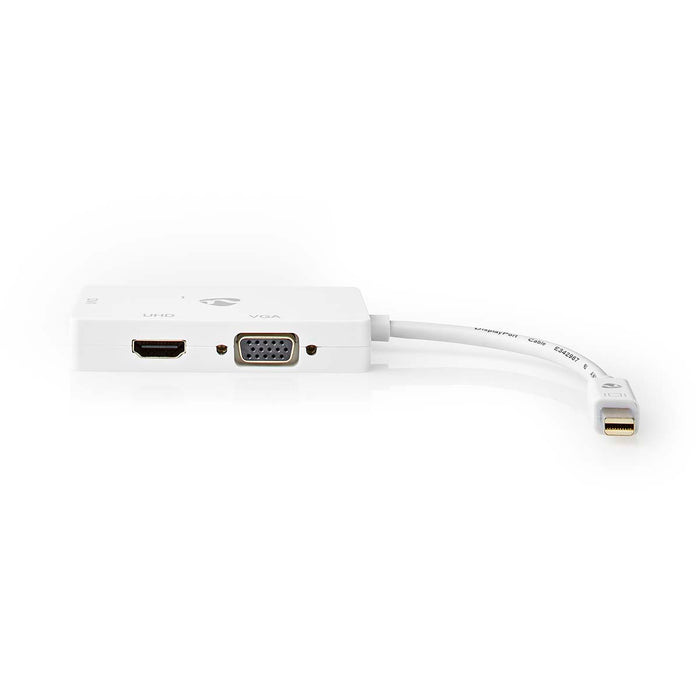 Nedis DisplayPort Adapter - Mini DisplayPort Male, DVI-D 24+1-Pin Female / HDMI Female / VGA Female, 4K@60Hz, White - Box