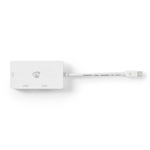 Nedis DisplayPort Adapter - Mini DisplayPort Male, DVI-D 24+1-Pin Female / HDMI Female / VGA Female, 4K@60Hz, White - Box