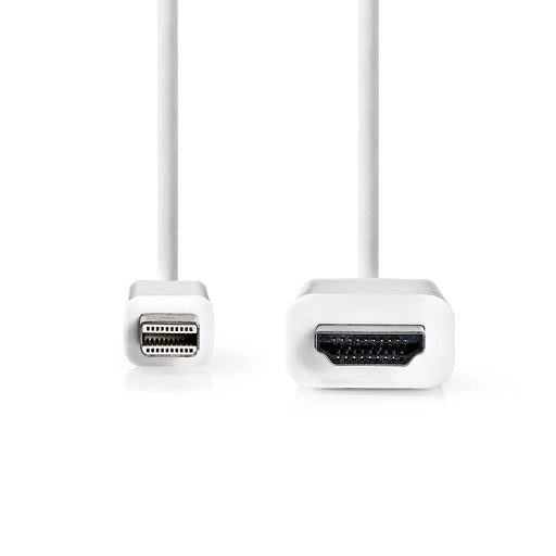 Nedis Mini DisplayPort Cable - DisplayPort 1.2, Mini DisplayPort Male, HDMI Connector, White - Box