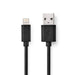 Nedis Lightning Cable - USB 2.0, Apple Lightning 8-Pin, USB-A Male, Black - Box