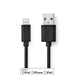 Nedis Lightning Cable - USB 2.0, Apple Lightning 8-Pin, USB-A Male, Black - Box