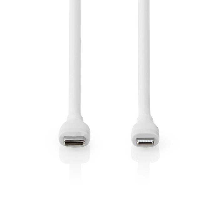 Nedis Lightning Cable - USB 2.0, Apple Lightning 8-Pin, USB-C Male, White - Box