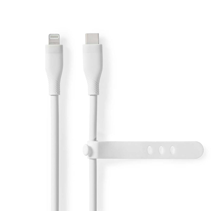 Nedis Lightning Cable - USB 2.0, Apple Lightning 8-Pin, USB-C Male, White - Box