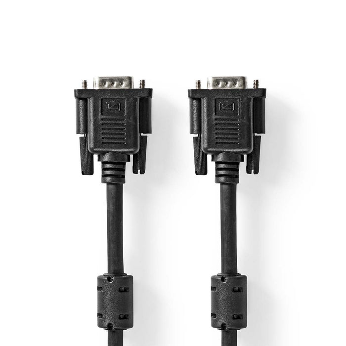 Nedis VGA Cable - VGA Male, VGA Male, Nickel Plated, Black - Box