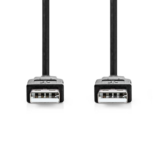 Nedis USB Cable - USB 2.0, USB-A Male, USB-A Male, Black - Box