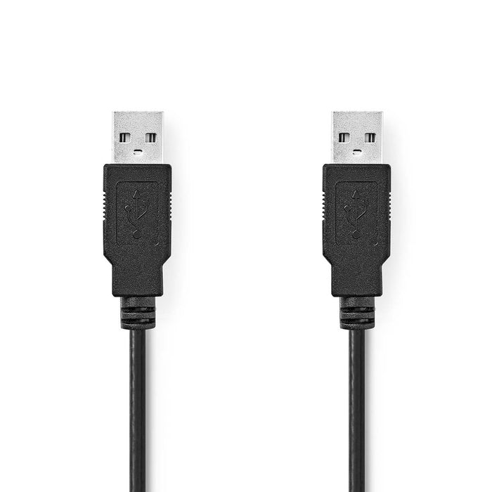 Nedis USB Cable - USB 2.0, USB-A Male, USB-A Male, Black - Box