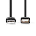 Nedis USB Cable - USB 2.0, USB-A Male, USB-A Female, Black - Box