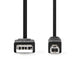 Nedis USB Cable - USB 2.0, USB-A Male, USB-B Male, Black - Box