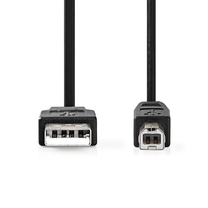 Nedis USB Cable - USB 2.0, USB-A Male, USB-B Male, Black - Box