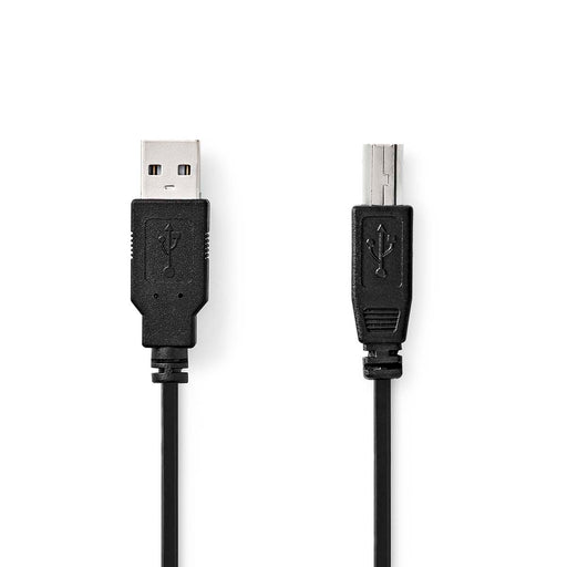 Nedis USB Cable - USB 2.0, USB-A Male, USB-B Male, Black - Box