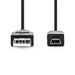 Nedis USB Cable - USB 2.0, USB-A Male, USB Mini-B 5 pin Male, Black - Box