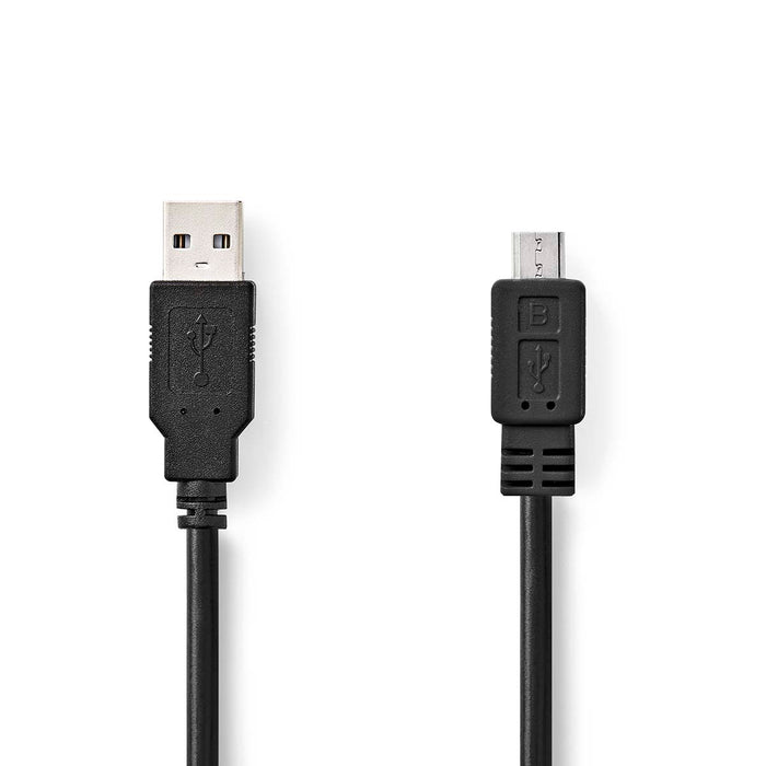 Nedis USB Cable - USB 2.0, USA Male, USB Micro-B Male, Black - Box