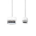 Nedis USB Cable - USB 2.0, USA Male, USB Micro-B Male, White - Box