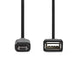 Nedis USB Adapter - USB 2.0, USB Micro-B Male, USB-A Female, Black - Box