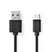 Nedis USB Cable - USB 2.0, USB-A Male, USB-C Male, Black - Blister