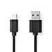 Nedis USB Cable - USB 2.0, USB-A Male, USB-C Male, Black - Box