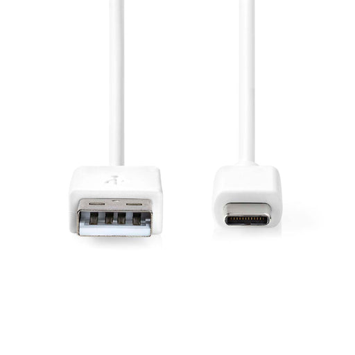 Nedis USB Cable - USB 2.0, USB-A Male, USB-C Male, White - Box