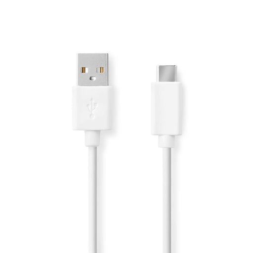 Nedis USB Cable - USB 2.0, USB-A Male, USB-C Male, White - Box