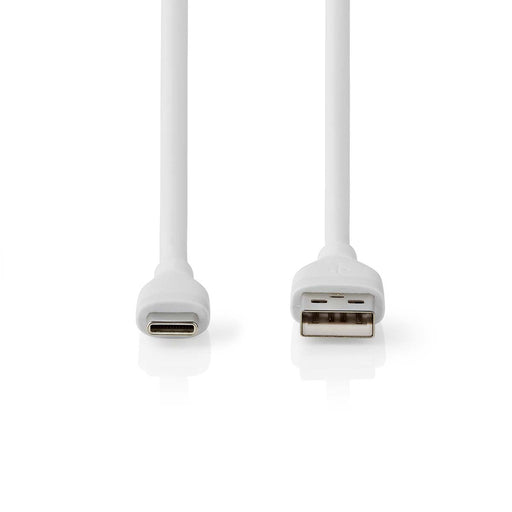 Nedis USB Cable - USB 2.0, USB-A Male, USB-C Male, White - Box