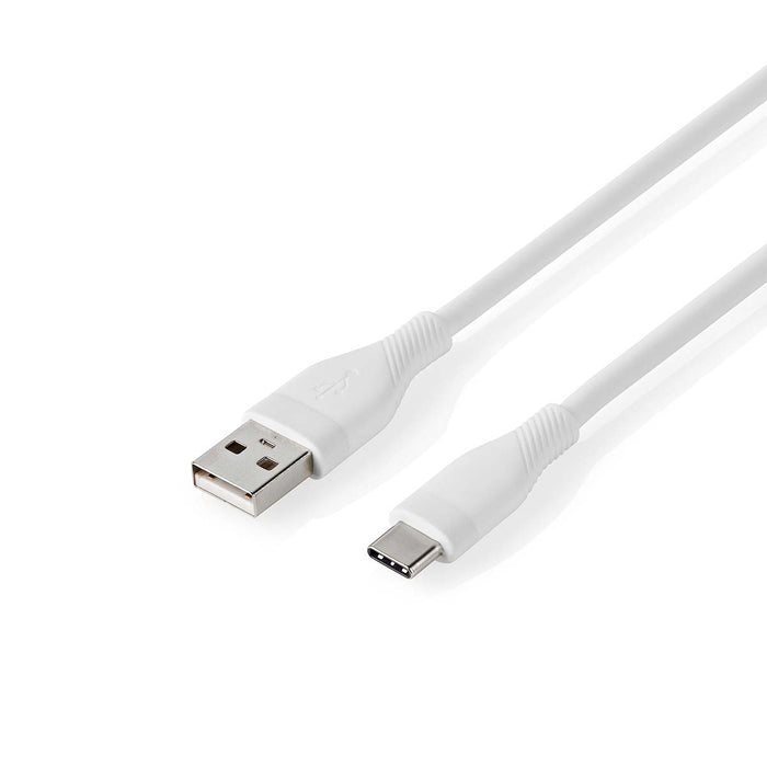 Nedis USB Cable - USB 2.0, USB-A Male, USB-C Male, White - Box