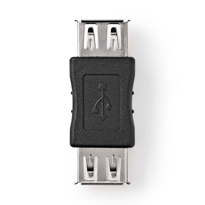 Nedis USB Adapter - USB 2.0, USB-A Female, USB-A Female, Black - Box