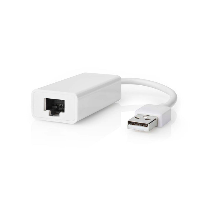 Nedis USB Network Adapter - USB 2.0, 100 Mbps, USB-A Male, White - Box