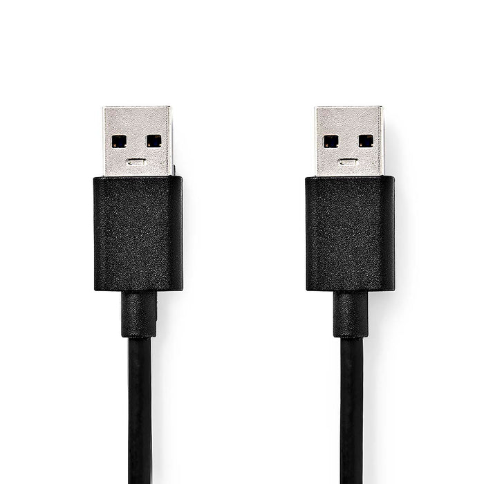 Nedis USB Cable - USB 3.2 Gen 1, USB-A Male, USB-A Male, Black - Box