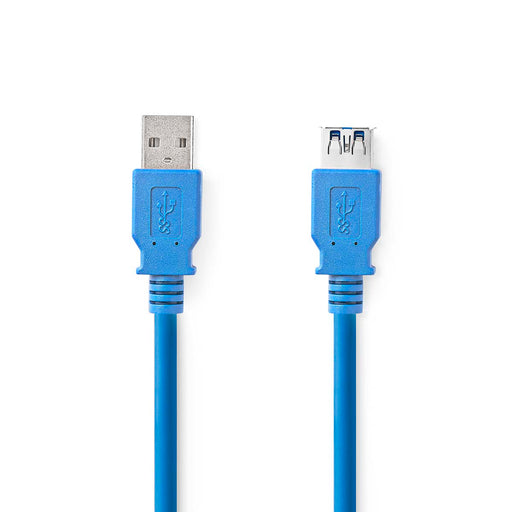 Nedis USB Cable - USB 3.2 Gen 1, USB-A Male, USB-A Female, Blue - Box