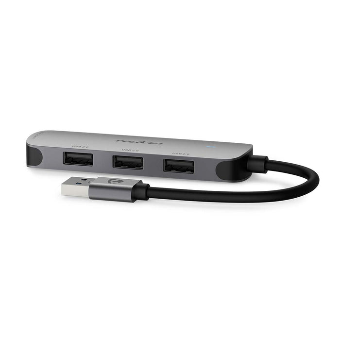 Nedis USB Hub - USB-A Male, 4x USB A Female, 4 port(s), USB 2.0 / USB 3.2 Gen 1 - USB Powered