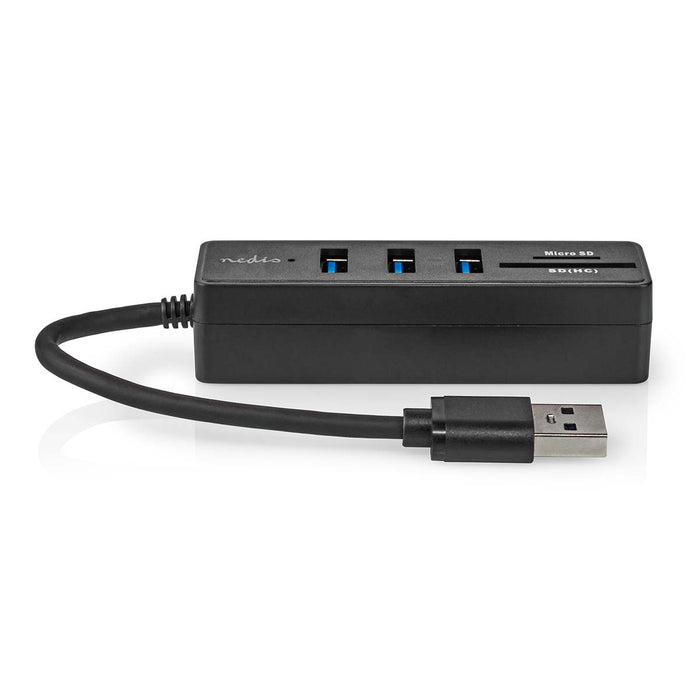 Nedis USB Hub - USB-A Male, 3x USB A Female, 5 port(s), 5 Gbps - SD & MicroSD