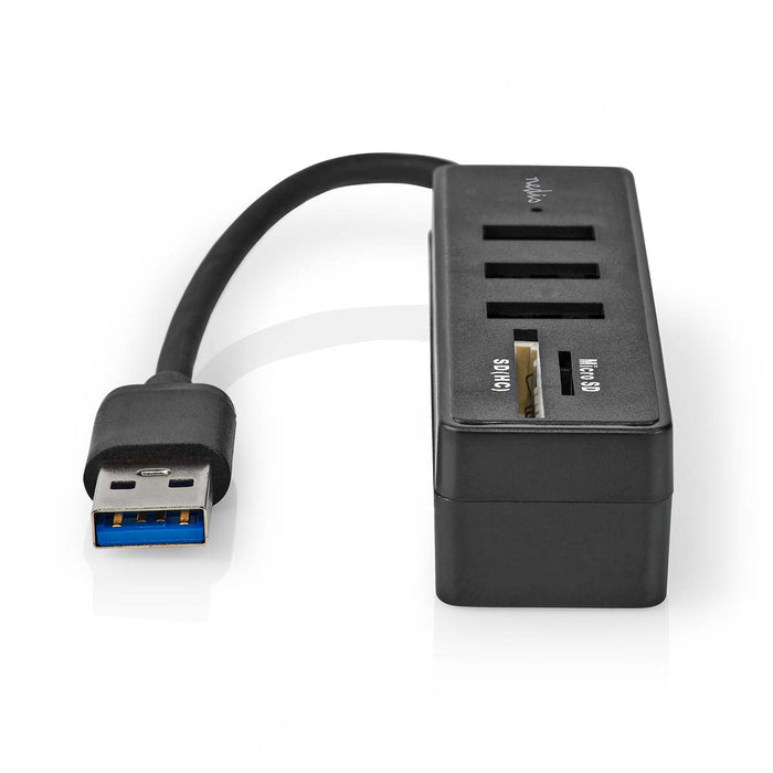 Nedis USB Hub - USB-A Male, 3x USB A Female, 5 port(s), 5 Gbps - SD & MicroSD