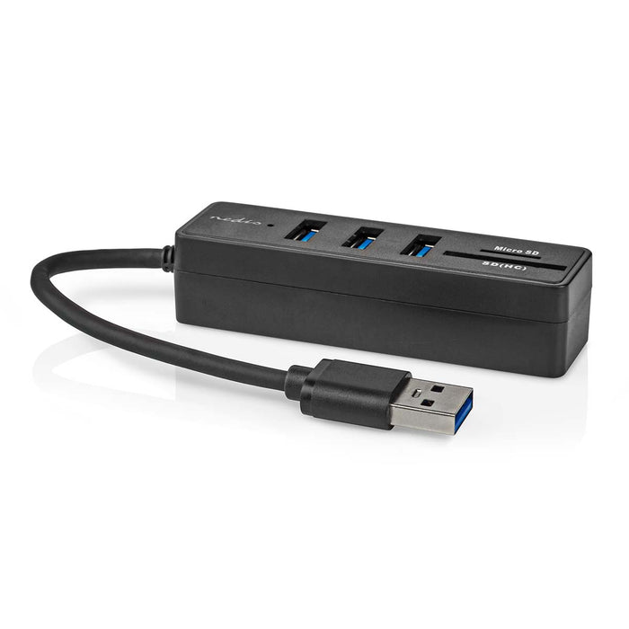 Nedis USB Hub - USB-A Male, 3x USB A Female, 5 port(s), 5 Gbps - SD & MicroSD