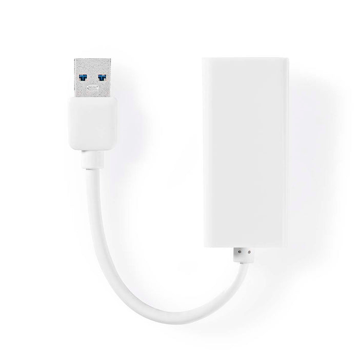 Nedis USB Network Adapter - USB 3.2 Gen 1, 1 Gbps, USB-A Male, White - Box