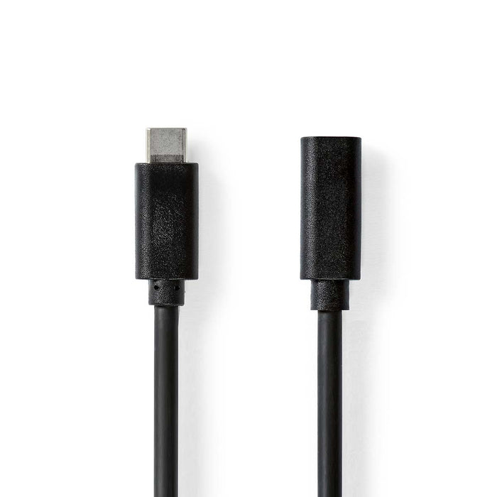 Nedis USB Cable - USB 3.2 Gen 1, USB-C Male, USB-C Female, Black - Box