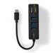 Nedis USB Hub - 1x USB-C, 3x USB A Female, 5 port(s), 5 Gbps - SD & MicroSD