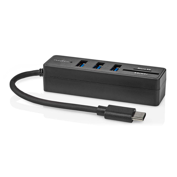 Nedis USB Hub - 1x USB-C, 3x USB A Female, 5 port(s), 5 Gbps - SD & MicroSD