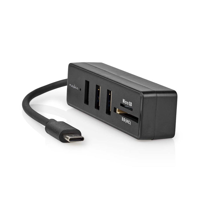 Nedis USB Hub - 1x USB-C, 3x USB A Female, 5 port(s), 5 Gbps - SD & MicroSD