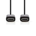 Nedis USB Cable - USB 3.2 Gen 1, USB-C Male, USB-C Male, Black - Box