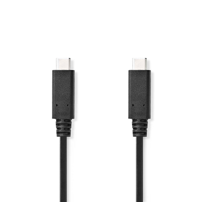 Nedis USB Cable - USB 3.2 Gen 2, USB-C Male, USB-C Male, Black - Blister