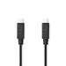 Nedis USB Cable - USB 3.2 Gen 2, USB-C Male, USB-C Male, Black - Blister