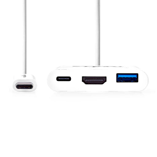 Nedis USB Adapter - USB 3.2 Gen 1, USB-C Male, HDMI Output / USB-A Female / USB-C Female, White - Box